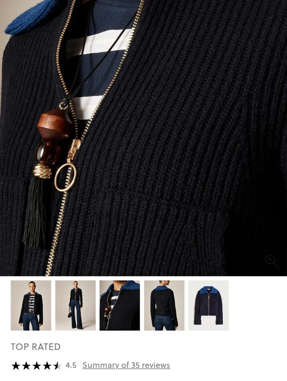 J Crew Colorblock collared full-zip sweater in wool CR149 Size XXS NWT Merino - Picture 3 of 13